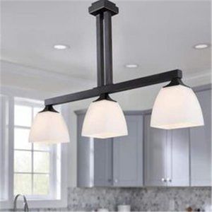 Hampton Bay Mattock 3-Light Oil Rubbed Bronze Kitchen Island Light Glass Shades